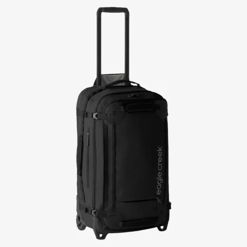 Eagle Creek Gear Warrior XE 27 – walizka 66–79 L na 2 kółkach, Black, widok 3/4 z wysuniętą rączką