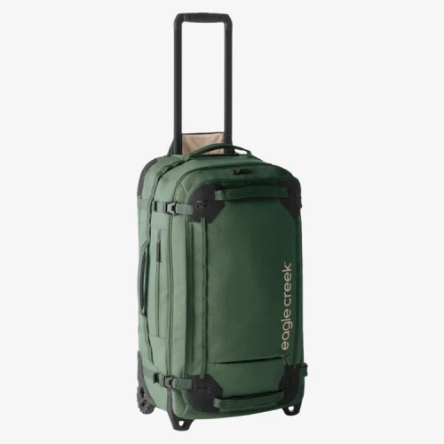 Eagle Creek Gear Warrior XE 27 – walizka 66–79 L na 2 kółkach, Jungle Green, widok 3/4 z wysuniętą rączką