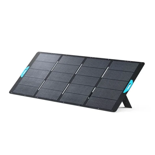 Panel solarny składany 400W – rozłożony panel na podporze, model Anker SOLIX PS400 (400PS)