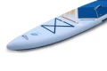 Deska SUP Gladiator Elite 14'0T – zbliżenie dziobu, elastyczne linki bagażowe i fragment pokładu