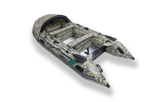 Ponton Gladiator Active C370 AL Camo Digital z aluminiową podłogą, markizą i torbami