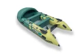 Gladiator Active C370 AL zielono-żółty z aluminiową podłogą i dwiema ławkami - z ukosa