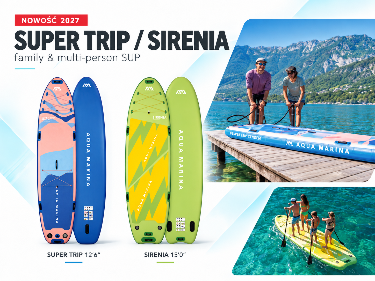 Rodzinne i grupowe deski SUP AquaMarina 2027