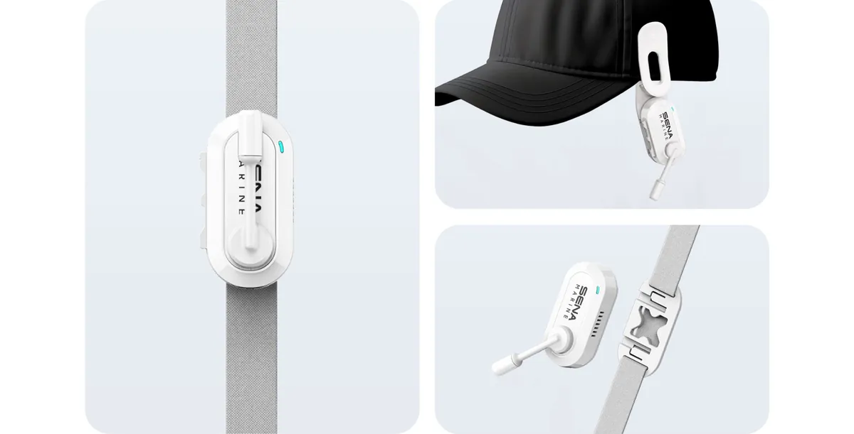 Zbliżenia modułu Nautitalk Crew Compact i sposobów mocowania