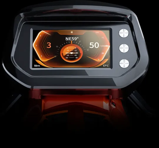 Vapor Sublue - widok dużego jasnego wyświetlacza skutera podwodnego