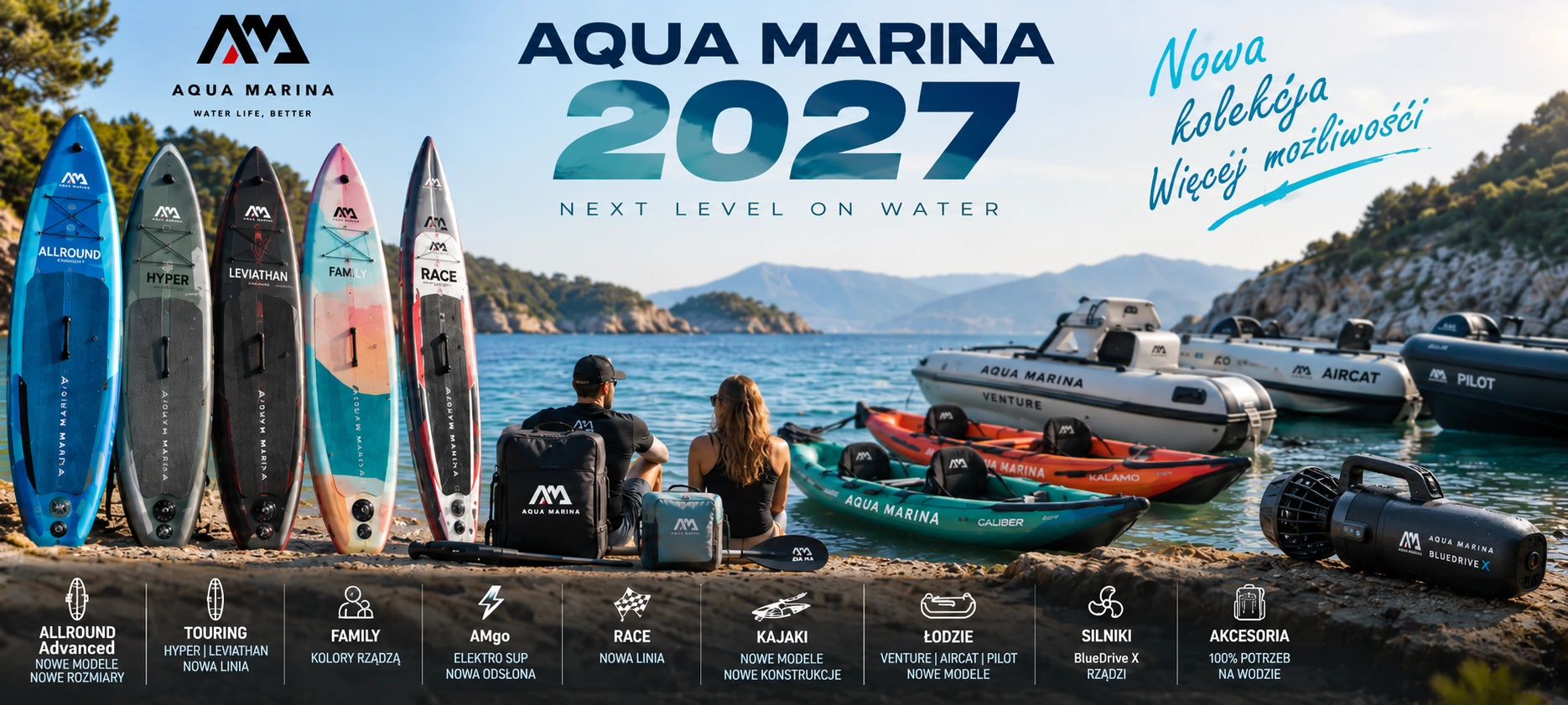 Aqua Marina 2027 – nowe SUP-y, kajaki i pontony